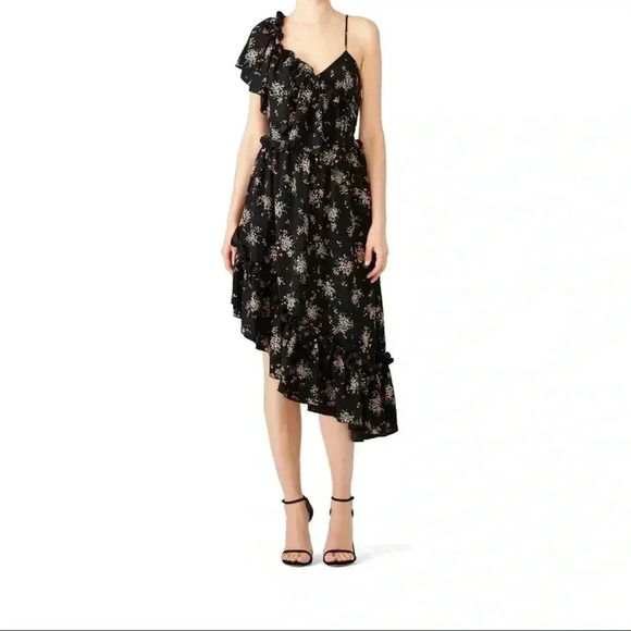 MSGM Dark Floral Midi Dress - Picture 2 of 4